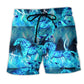 Blue Flame Horse Fantasy Beach Shorts For Outdoor Adventures And Thoughtful Seasonal Gifts