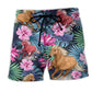 Horse Tropical Floral Summer Beach Shorts Design View For Summer Events And Coastal Getaways