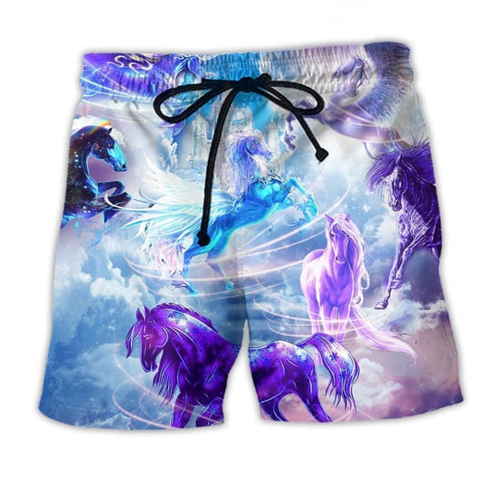 Galaxy Horse Fantasy Space Beach Shorts For Coastal Adventures And Relaxed Summer Wear