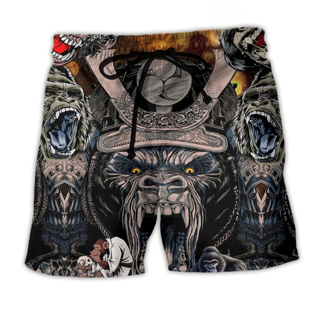 Gorilla Success Motivation Quote Beach Shorts Artwork View For Seaside Trips And Casual Style