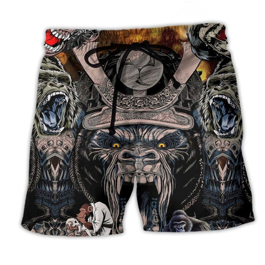 Gorilla Success Motivation Quote Beach Shorts Artwork View For Seaside Trips And Casual Style