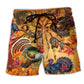 Thanksgiving Wishbone Holiday Beach Shorts Pattern View For Vacation Travel And Outdoor Fun