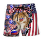 American Easter Celebration Beach Shorts Pattern Detail For Sunny Outdoor Activities