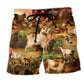 Goat Farm Peace Life Beach Shorts Artwork View For Seaside Trips And Casual Style