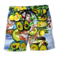 Avocado Lemon Summer Christmas Beach Shorts For Warm Weather Travel And Everyday Comfort