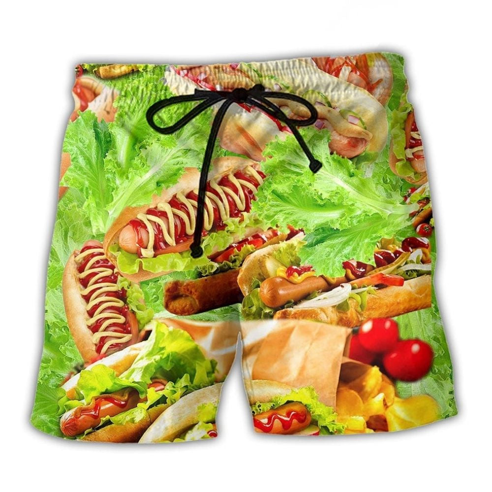 Funny Hot Dog Party Quote Beach Shorts For Outdoor Adventures And Thoughtful Seasonal Gifts
