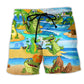 Crocodile Summer Love Fun Beach Shorts Design Detail For Casual Warm Weather Outfits