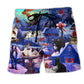 Cat Watching Cardinals Winter Beach Shorts For Summer Vacation And Coastal Travel