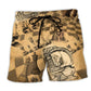 Vintage Chess Love Classic Beach Shorts Print Detail For Beach Activities And Vacation Wear