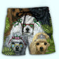 Poodle Tropical Summer Dog Beach Shorts Design Detail For Weekend Getaways And Beach Days
