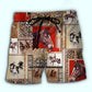 Horse Show Equestrian Cool Beach Shorts Pattern Detail For Relaxed Warm Weather Outfits
