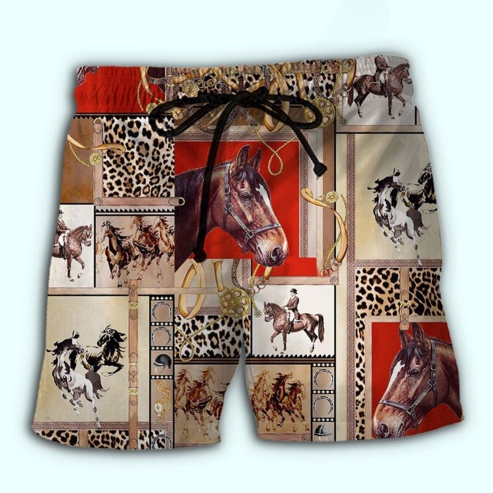 Horse Show Equestrian Cool Beach Shorts Pattern Detail For Relaxed Warm Weather Outfits