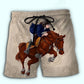 Horse Riding Adventure Lifestyle Beach Shorts Design Detail For Casual Warm Weather Outfits