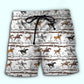 Jumping Horse Dynamic Equestrian Beach Shorts For Summer Vacation And Coastal Travel