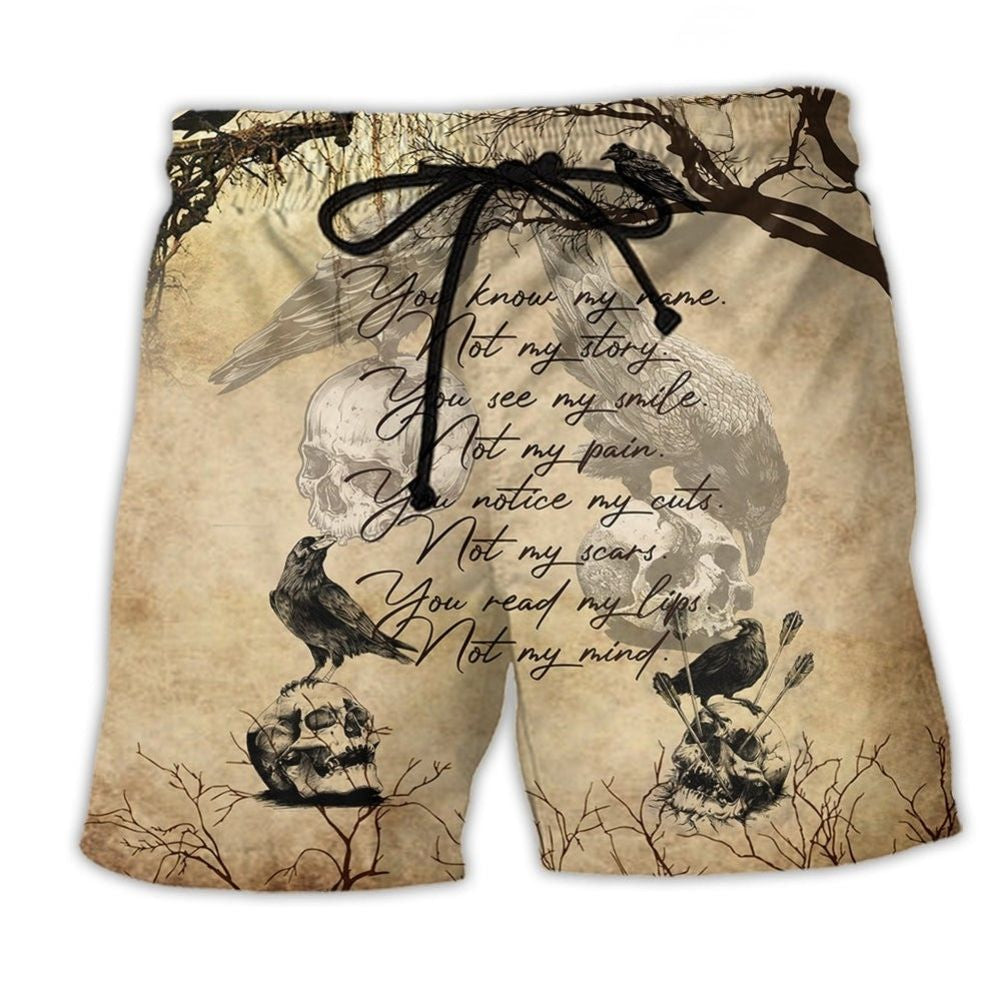 Viking Raven Story Beach Shorts For Relaxed Shoreline Days And Leisure And Relaxation