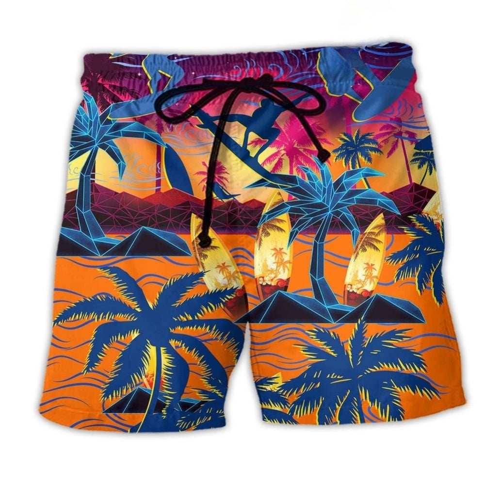 Surfing Make Your Own Waves Motivation Beach Shorts Pattern View For Resort Days And Outdoor Activities