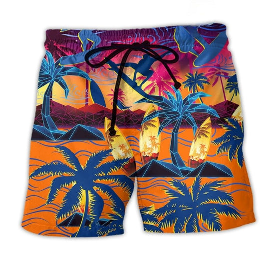 Surfing Make Your Own Waves Motivation Beach Shorts Pattern View For Resort Days And Outdoor Activities