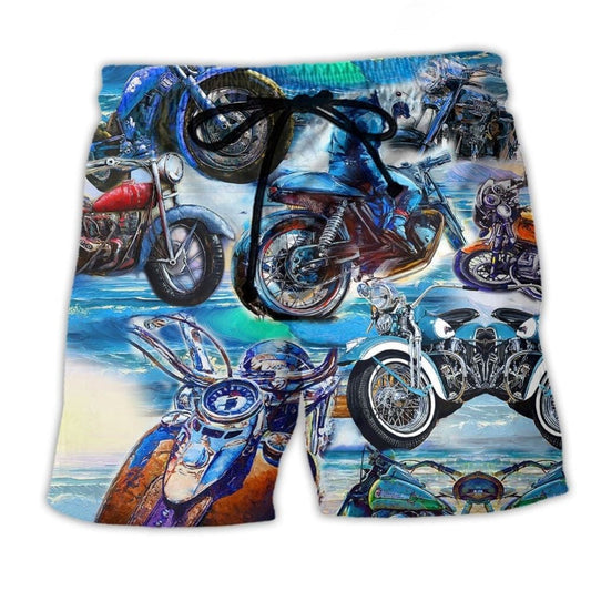 Motorcycle Adventure Beach Shorts For Tropical Holidays And Easygoing Coastal Style