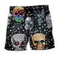 Diamond Skull Shine Beach Shorts For Resort Days And Laid Back Daily Wear
