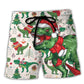 Christmas Dinosaur Holiday Fun Beach Shorts For Resort Travel And Thoughtful Summer Gifting
