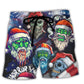 Christmas Skull Flag Skeleton Beach Shorts Design View For Poolside Relaxation And Holiday Trips
