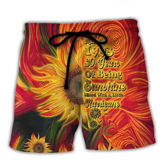 Made In 1993 30 Years Of Sunshine Beach Shorts Pattern Detail For Sunny Outdoor Activities
