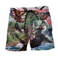Eagle Wild Spirit Of America Beach Shorts Artwork Detail For Casual Warm Weather Outfits