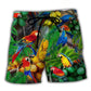 Parrot Coconut Tropical Beach Shorts For Weekend Escapes And Comfortable Daily Wear