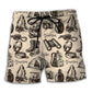 Vintage Hiking Gear Outdoor Adventure Beach Shorts Graphic Detail For Resort Trips And Casual Outings