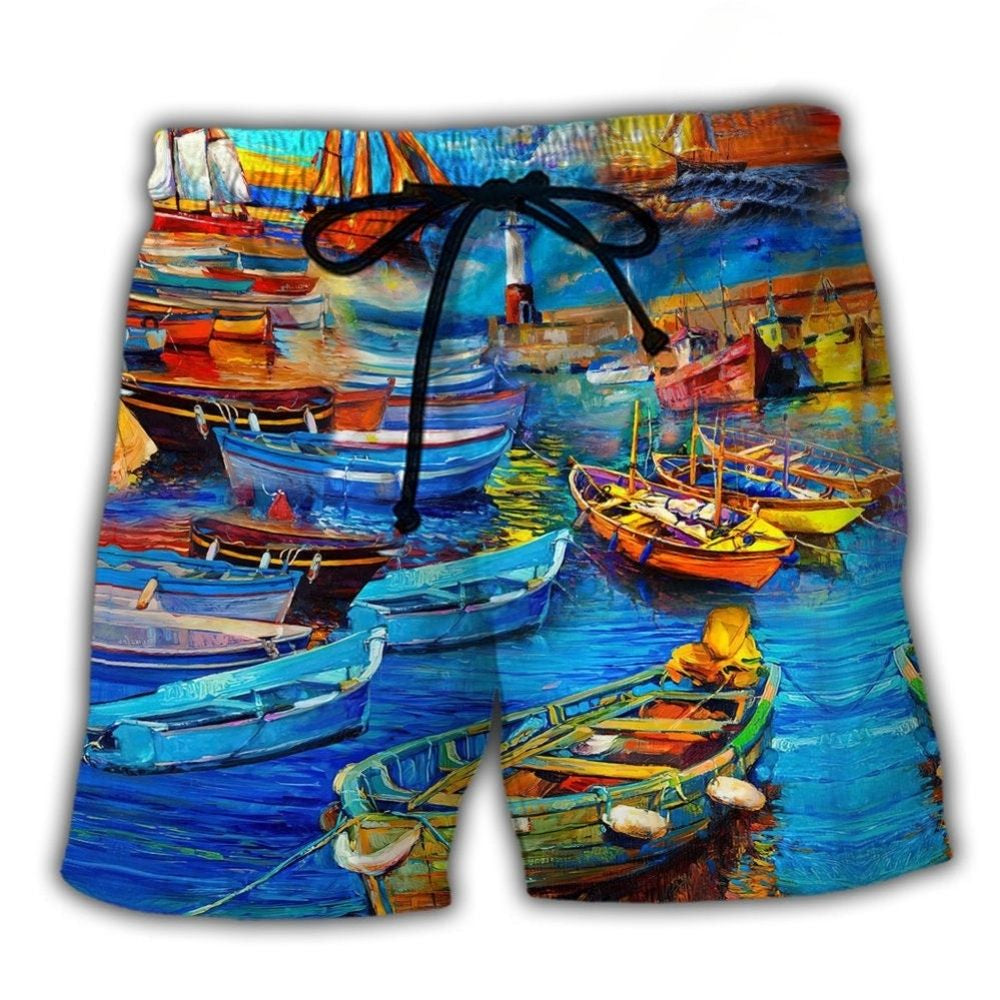Vintage Harbor Boat Beach Shorts For Poolside Relaxation And Thoughtful Gift Giving