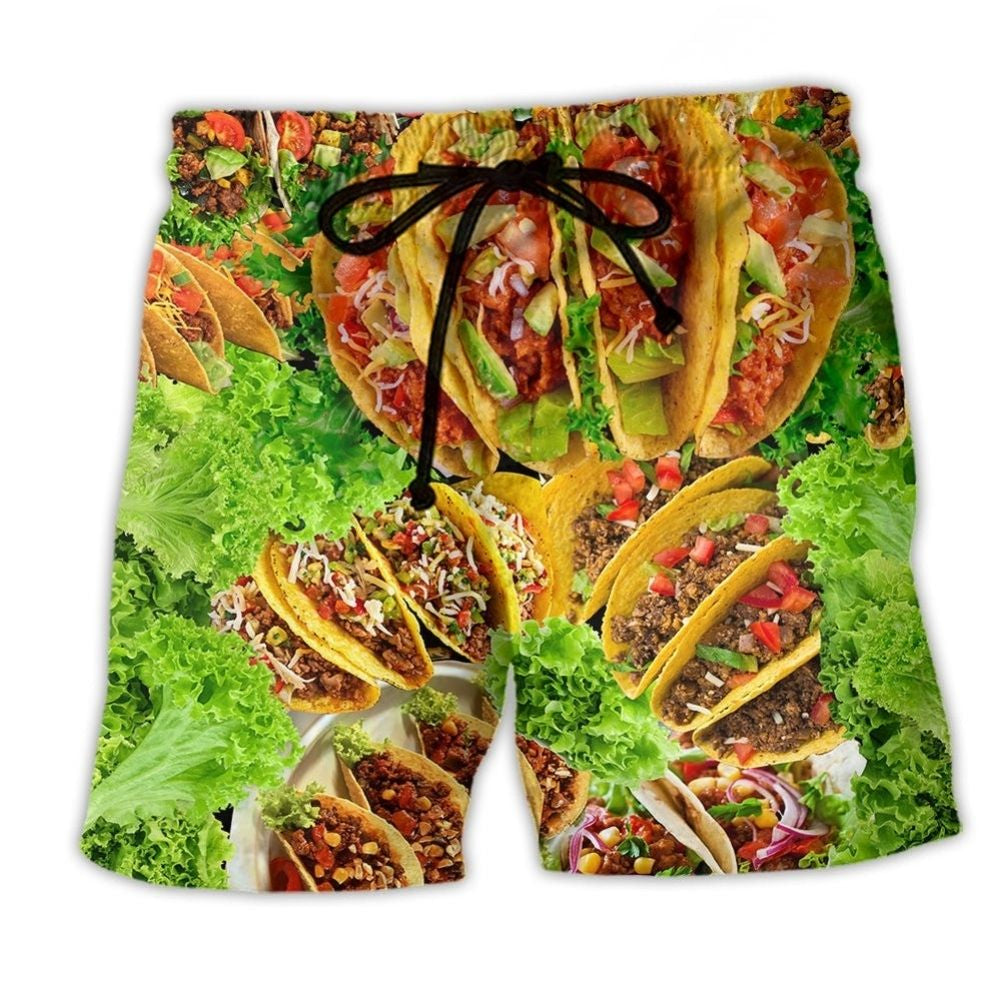Tacos Please Food Beach Shorts For Coastal Adventures And Vacation Ready Style