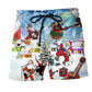 Santa Loves Music And Guitar Beach Shorts Print Detail For Festive Outdoor Gatherings