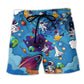 Galaxy Spaceship Journey Beach Shorts Print Detail For Thoughtful Gift Giving