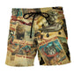 Cat Pilot Flying Beach Shorts Design Detail For Resort And Beach Day Style