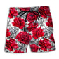 Spider And Red Rose Gothic Beach Shorts Print View For Coastal Escapes And Casual Outings