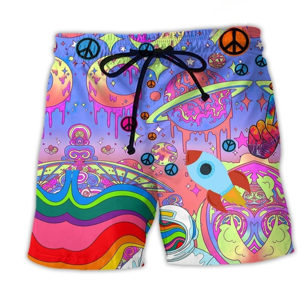Bohemian Planet Large Galaxy Beach Shorts For Resort Days And Casual Outdoor Comfort