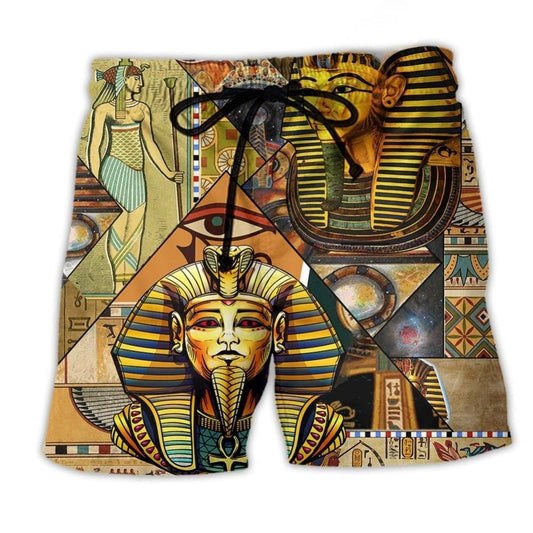 Egyptian Pyramid Beach Shorts For Casual Day Trips And Relaxed Holiday Style