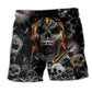Skull Dark Beach Shorts Pattern View For Relaxed Vacation Styling