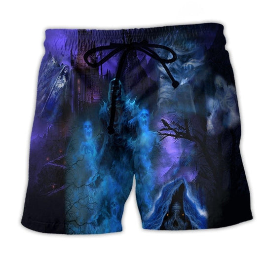 Halloween Skoopy Season Fun Beach Shorts Pattern View For Weekend Trips And Outdoor Activities