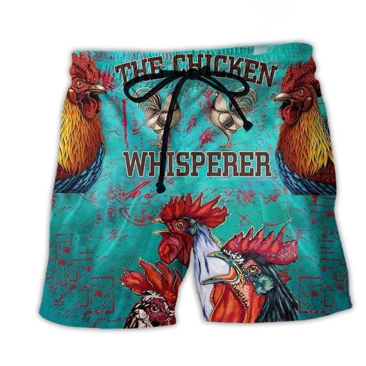 Chicken Whisperer Farm Green Beach Shorts For Coastal Road Trips And Lightweight Summer Style