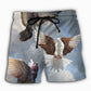 Flying Dove Peaceful Sky Beach Shorts For Sunny Holidays And Comfortable Daily Styling