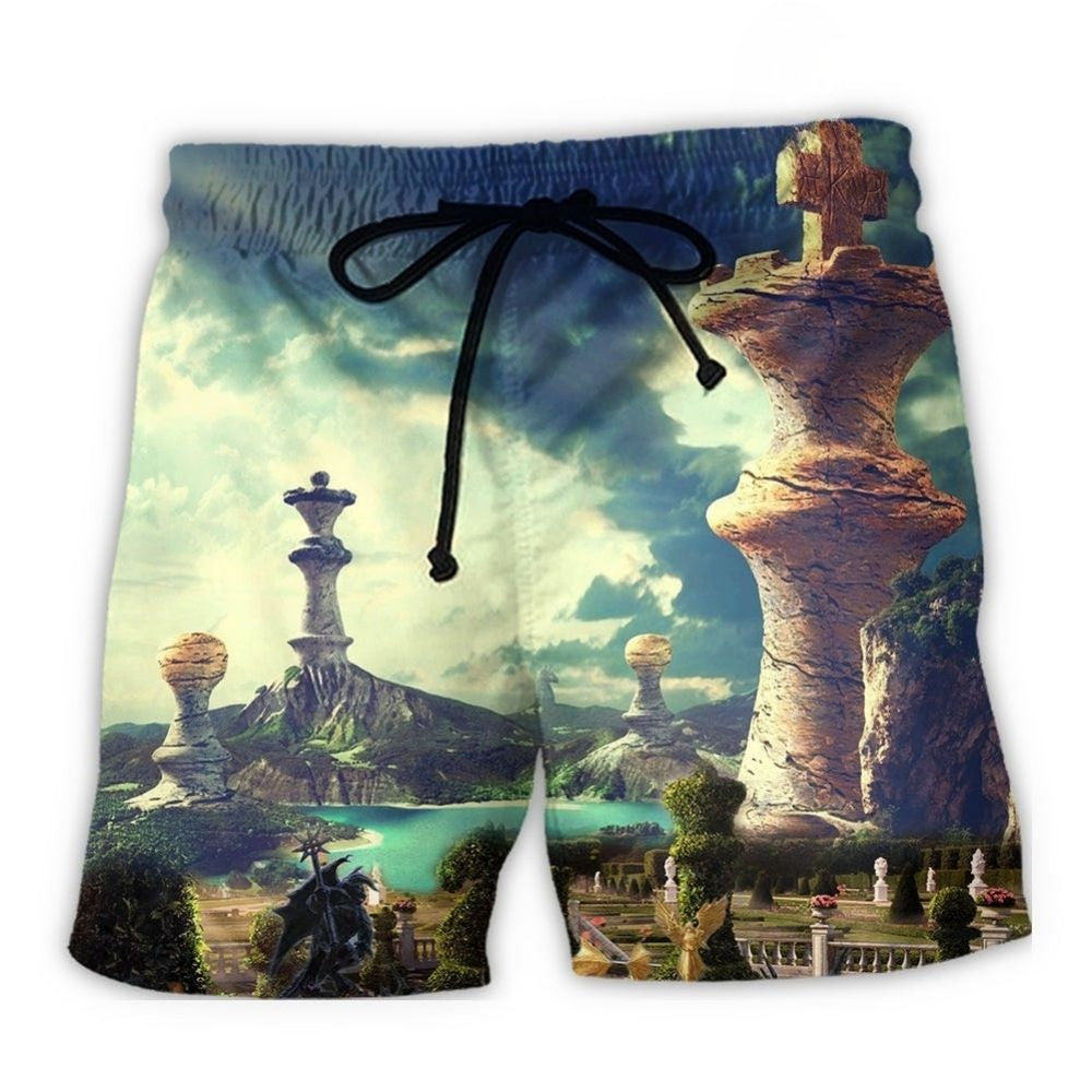 Chess Strategy Beach Shorts For Resort Getaways And Comfortable Daily Wear