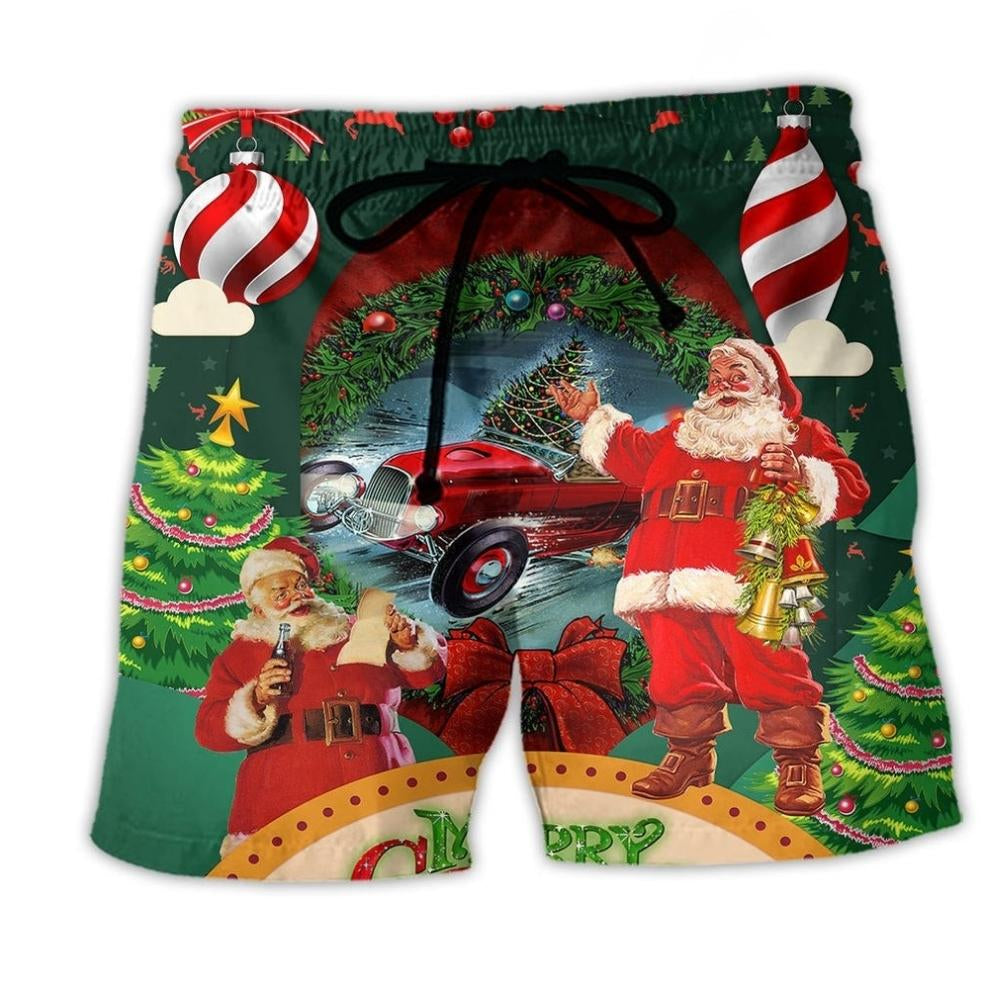 Hot Rod Christmas With Fun Beach Shorts Design Detail For Seasonal Resort Style