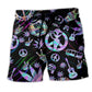 Bohemian Alien Peace Colorful Beach Shorts For Coastal Road Trips And Warm Weather Wardrobe