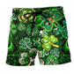 Shamrock Irish Leaf Green Beach Shorts Print Detail For Thoughtful Gift Giving