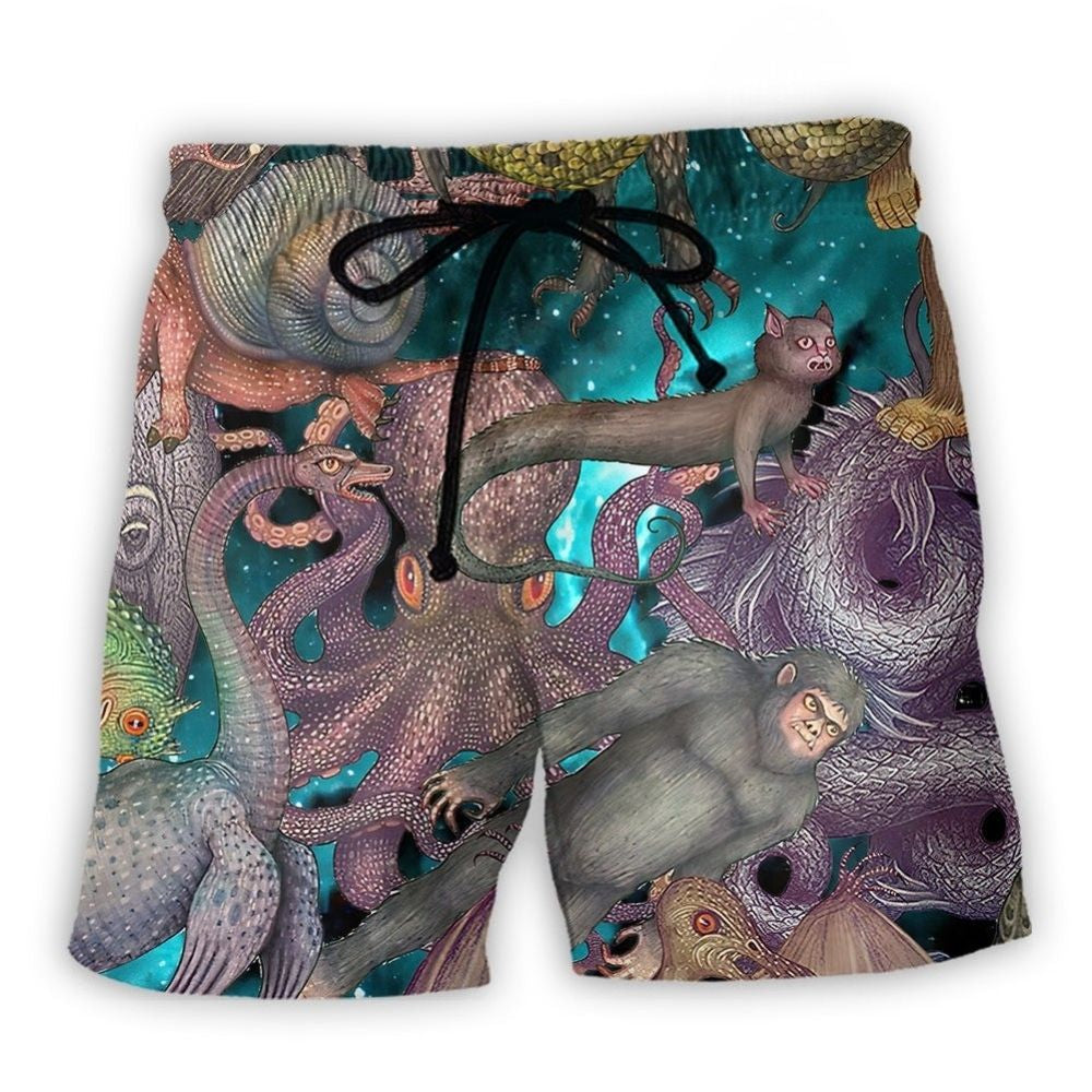 Wild Animals Scary Beach Shorts For Sunny Day Getaways And Flexible Everyday Wear