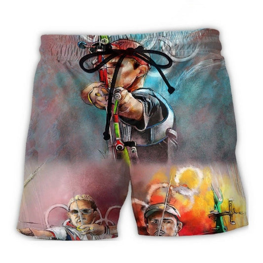 Archery One Shot One Life Motivation Beach Shorts Graphic Detail For Resort Trips And Casual Outings
