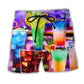 Bartender Cocktail Fun Drinking Bar Beach Shorts Artwork Detail For Tropical Travel And Everyday Wear