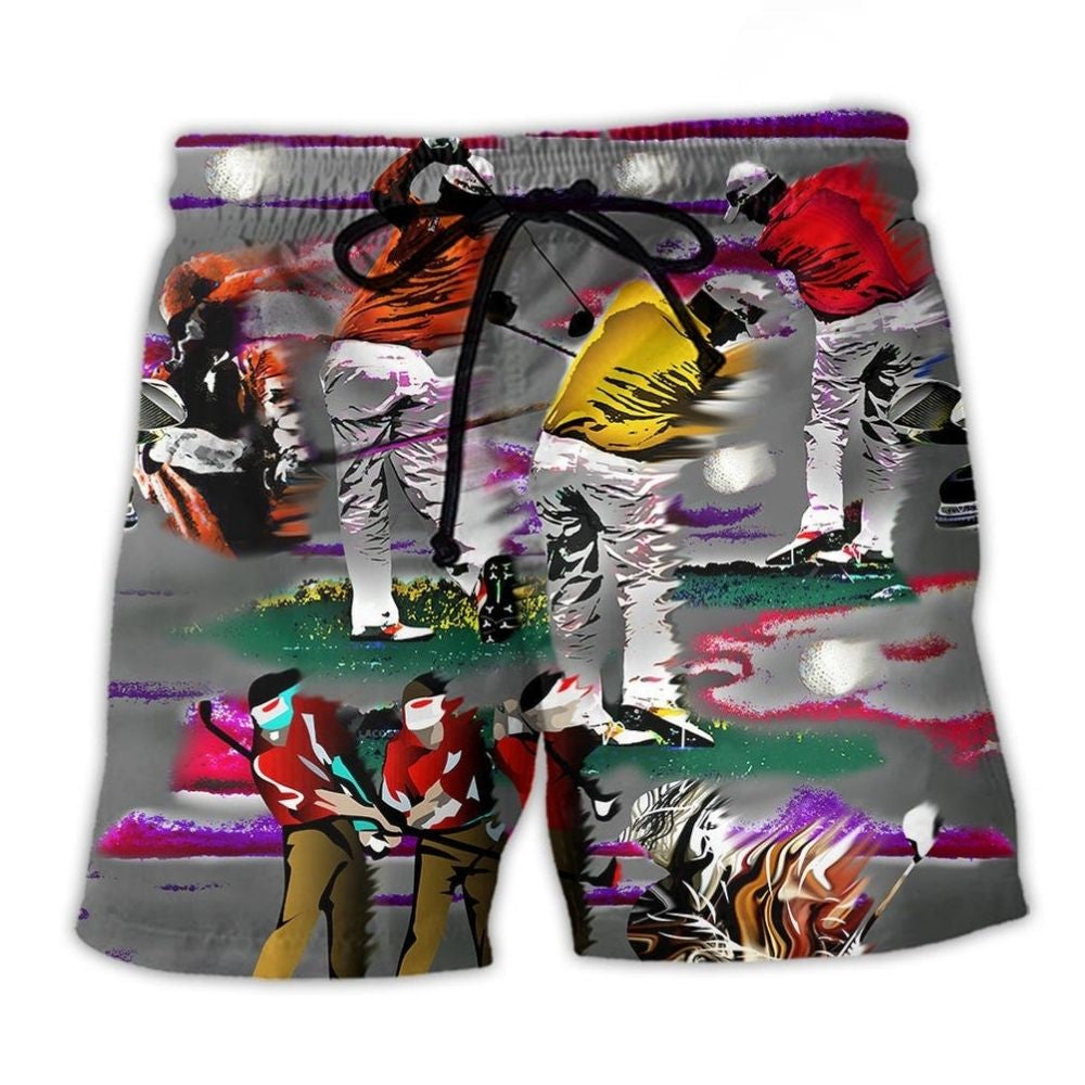Golf Serious Game Beach Shorts For Weekend Escapes And Distinctive Seasonal Style