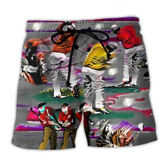 Golf Serious Game Beach Shorts For Weekend Escapes And Distinctive Seasonal Style
